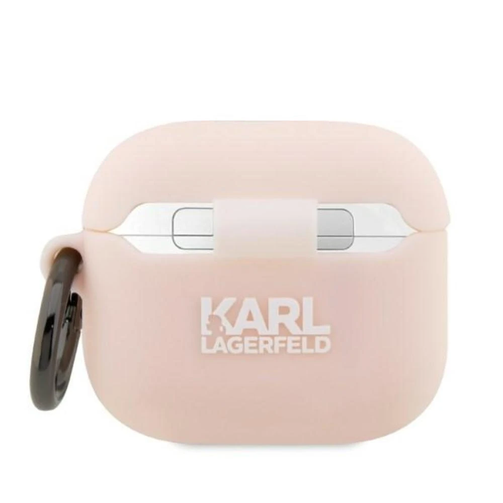 Karl Lagerfeld KLA3RUNCHP AirPods 3 dėklas rožinės spalvos Silicone Choupette Head 3D