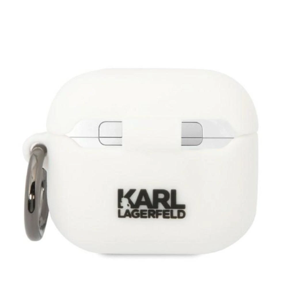 Karl Lagerfeld KLA3RUNIKH AirPods 3 dėklas baltos spalvos silikoninis Karl Head 3D