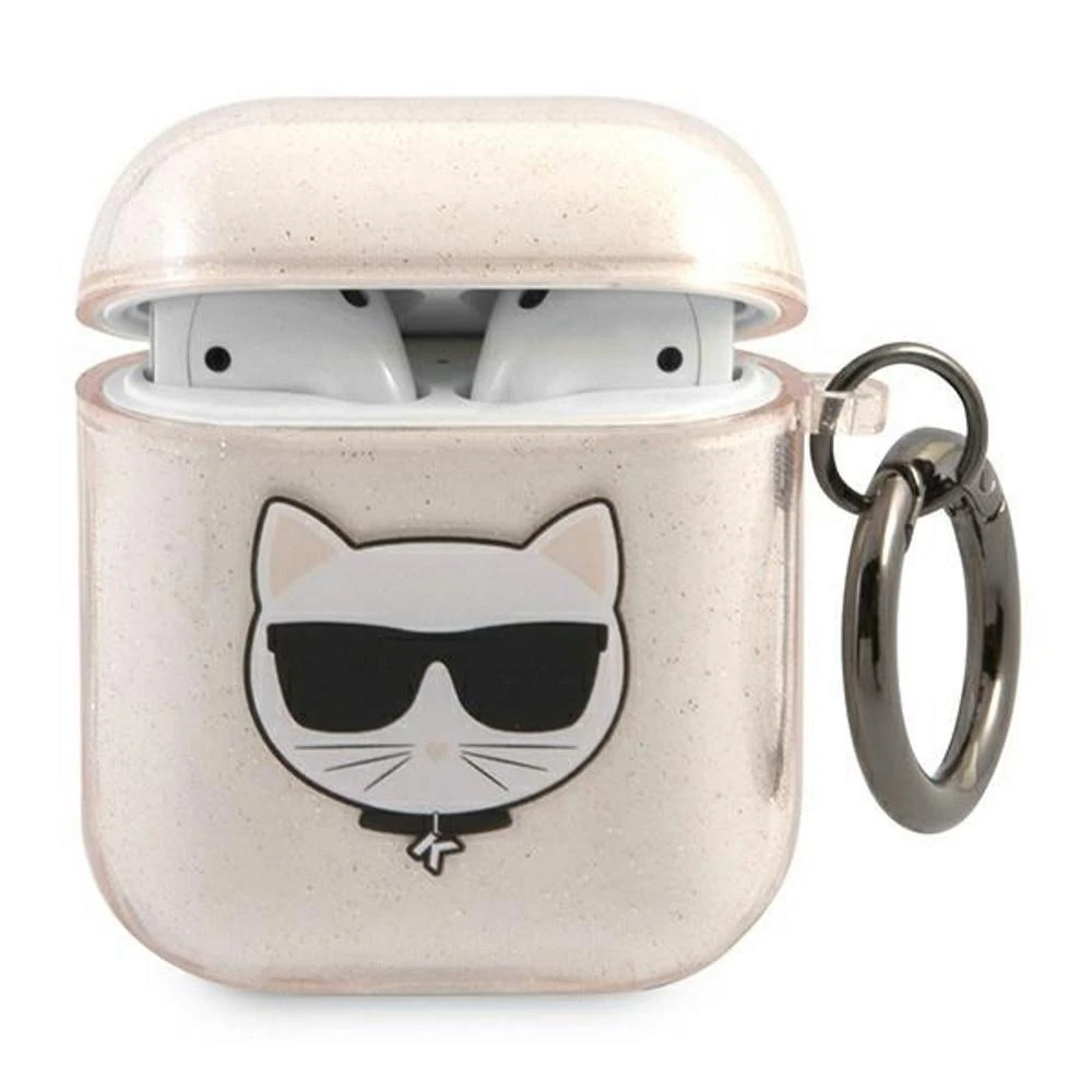 Karl Lagerfeld KLA2UCHGD AirPods dėklas aukso spalvos Glitter Choupette