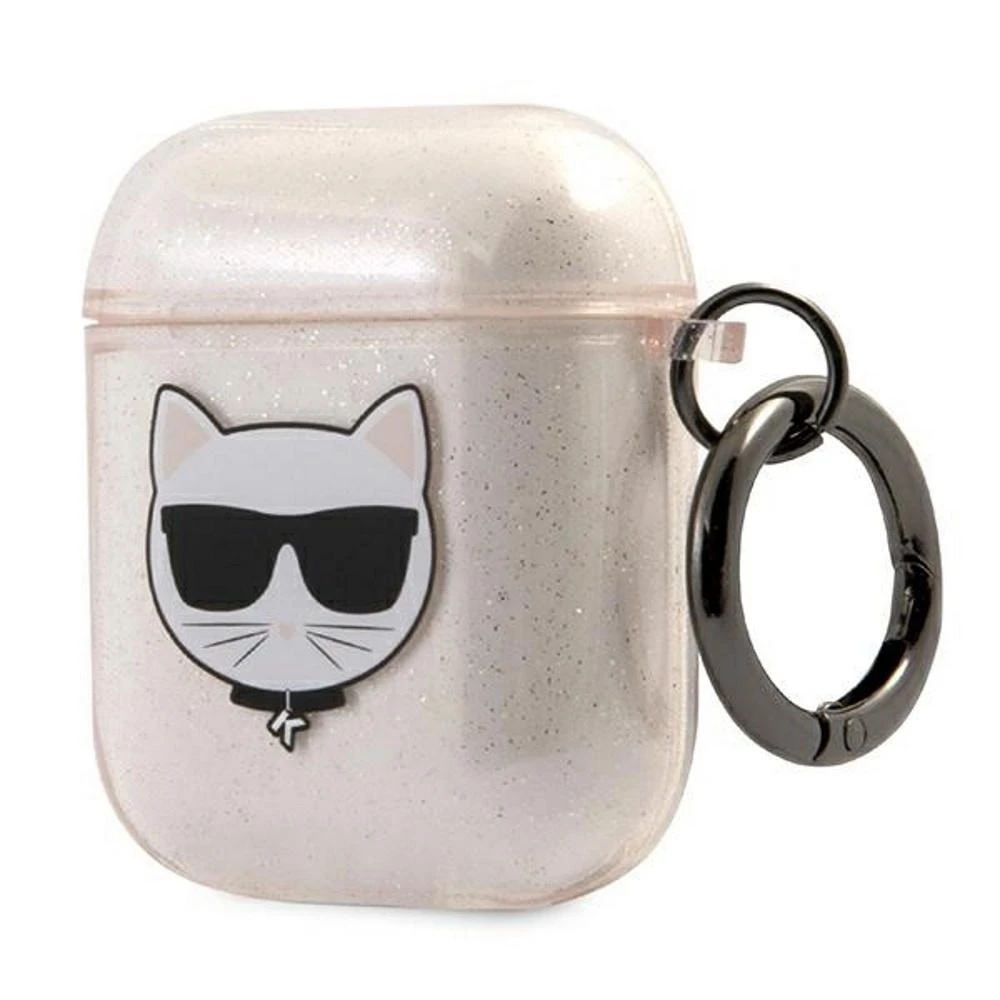 Karl Lagerfeld KLA2UCHGD AirPods dėklas aukso spalvos Glitter Choupette