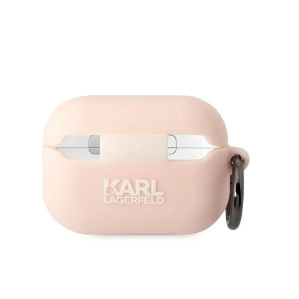 Karl Lagerfeld KLAP2RUNIKP AirPods Pro 2(2022/2023) dėklas rožinės spalvos Silicone Karl Head 3D