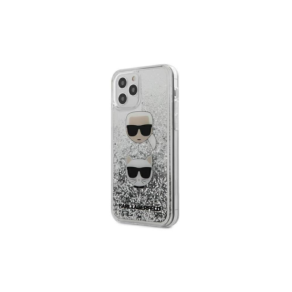 Dėklas Karl Lagerfeld KLHCP12SKCGLSL iPhone 12 mini 5,4" sidabrinė/sidabrinis hardcase Liquid Glitter Karl&Choupette