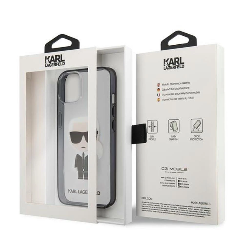 Dėklas Karl Lagerfeld KLHCP13SHIKCK Apple iPhone 13 mini 5,4″ skaidrus Ikonik Karl