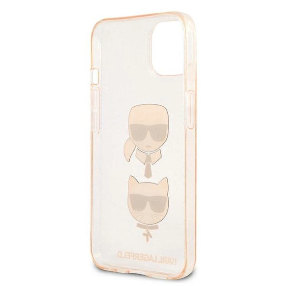 Dėklas Karl Lagerfeld HARDCASE KLHCP13SKCTUGLGO IPHONE 13 MINI GLITTER KARL'S&CHOUPETTE GOLD