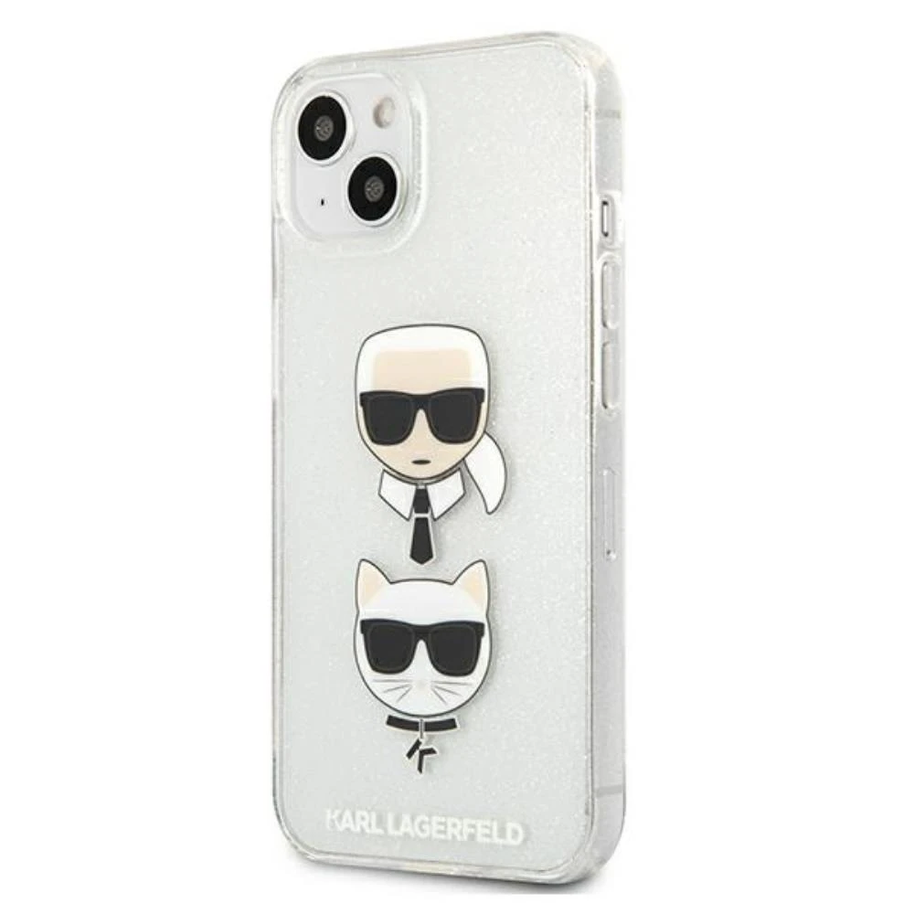 Dėklas Karl Lagerfeld HARDCASE KLHCP13SKCTUGLS IPHONE 13 MINI GLITTER KARL'S&CHOUPETTE Sidabrinis