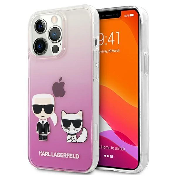 Dėklas Karl Lagerfeld KLHCP13SCKTRP HARDCASE KARL&CHOUPETTE IPHONE 13 MINI Rožinis
