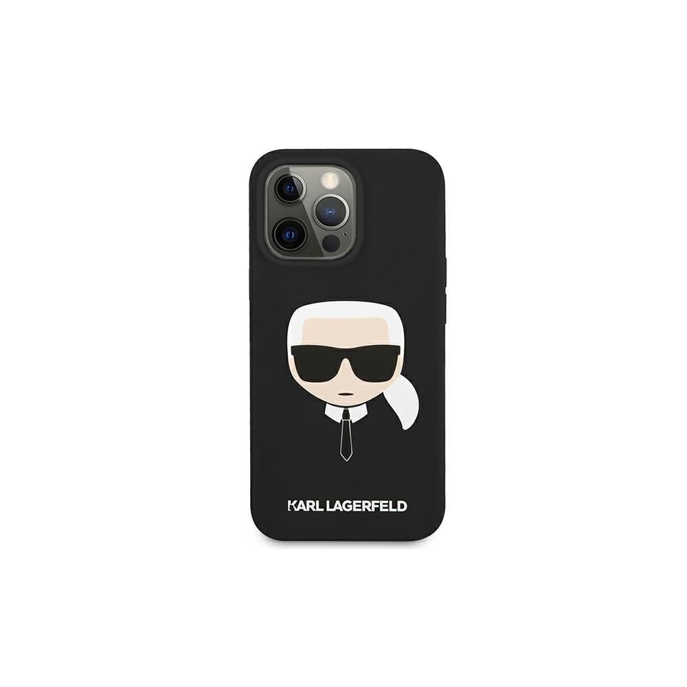 Dėklas Karl Lagerfeld KLHCP13SSLKHBK iPhone 13 mini 5,4" juoda/juodas hardcase Silicone Karl's Head
