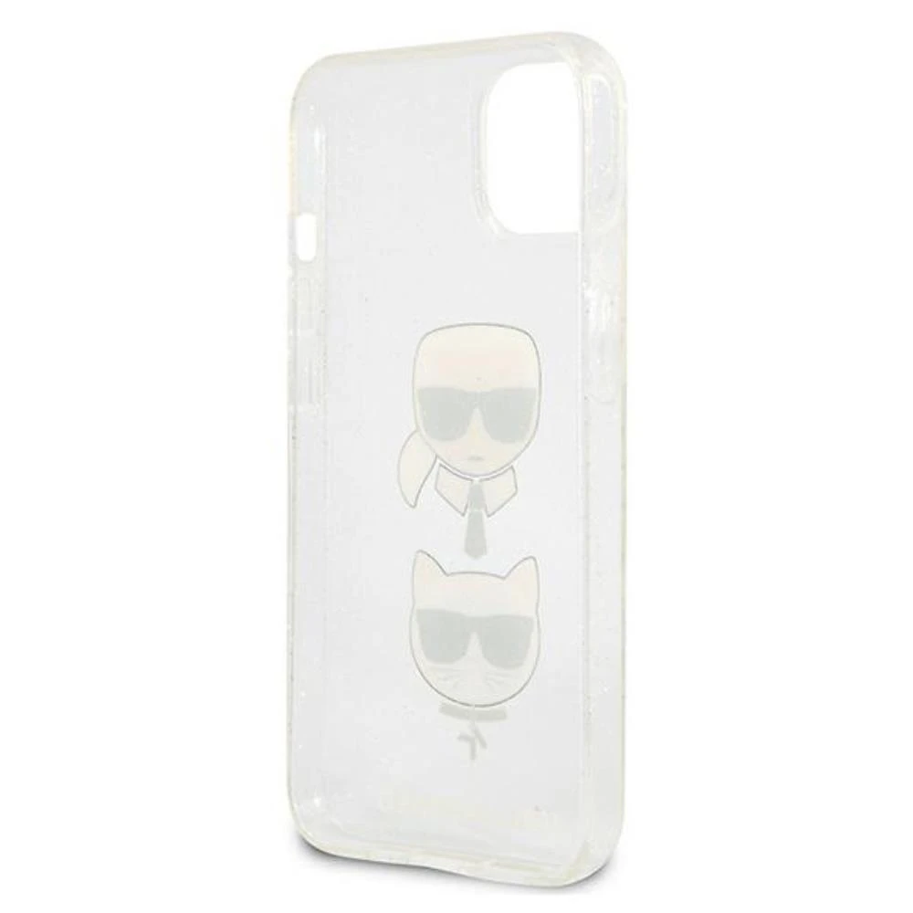 Dėklas Karl Lagerfeld HARDCASE KLHCP13SKCTUGLS IPHONE 13 MINI GLITTER KARL'S&CHOUPETTE Sidabrinis