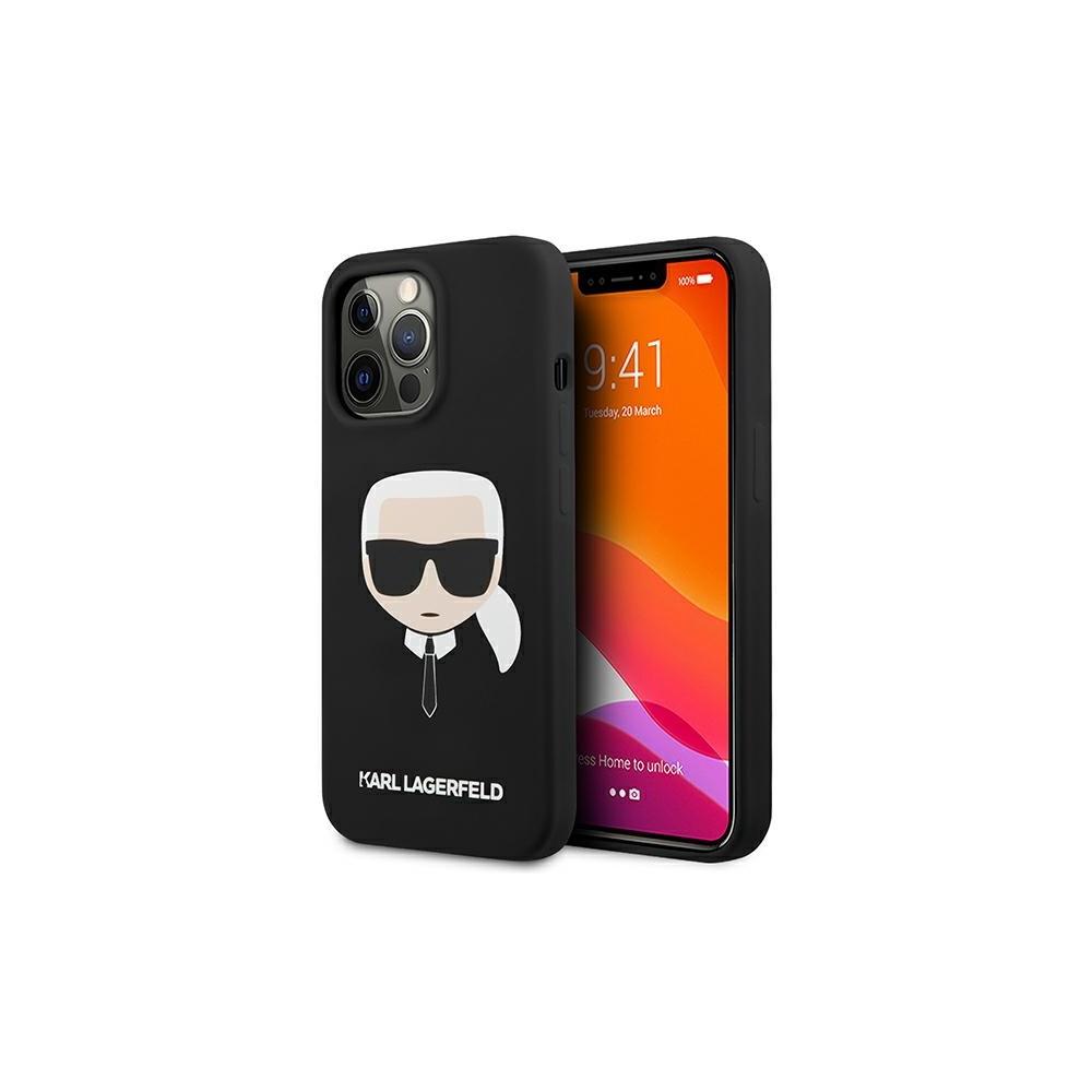 Dėklas Karl Lagerfeld KLHCP13SSLKHBK iPhone 13 mini 5,4" juoda/juodas hardcase Silicone Karl's Head