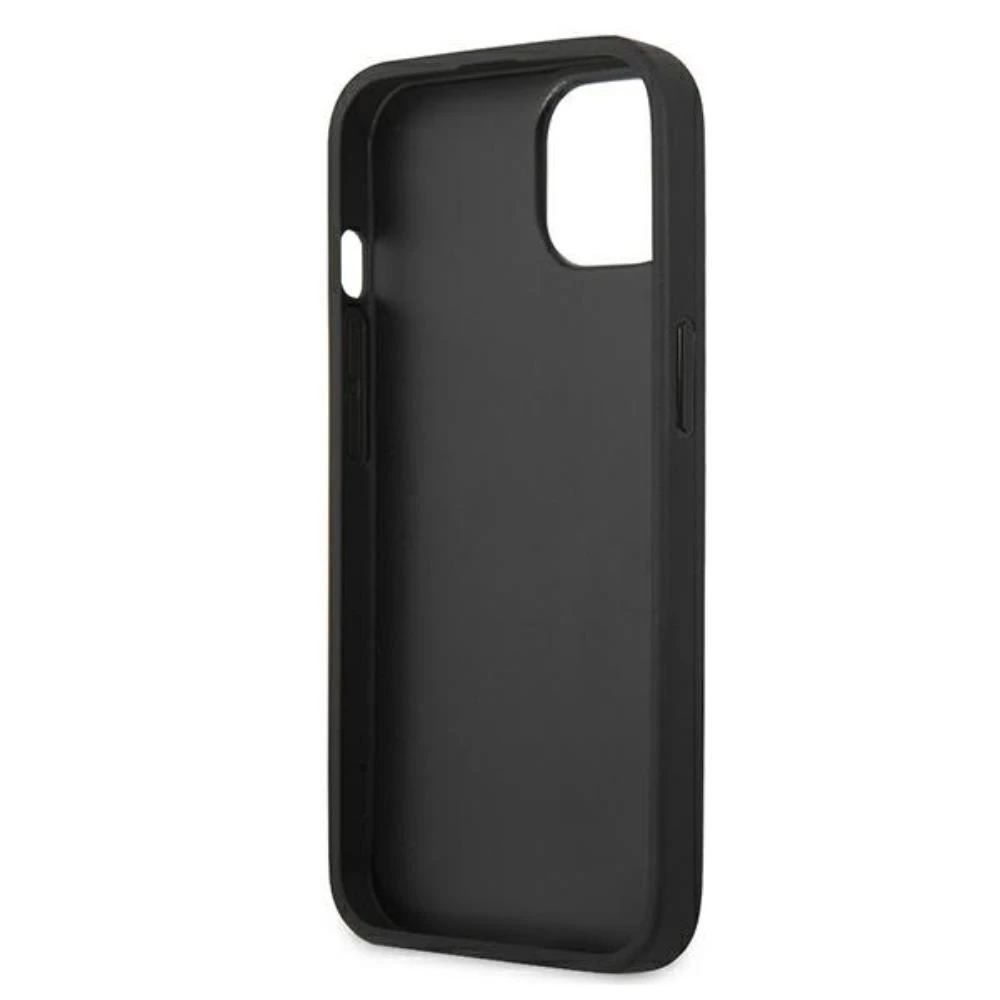 Dėklas Karl Lagerfeld KLHCP13SPKMK IPHONE 13 MINI 5.4 "Juodas/Juodas HARDCASE LEATHER IKONIK KARL`S HEAD METAL