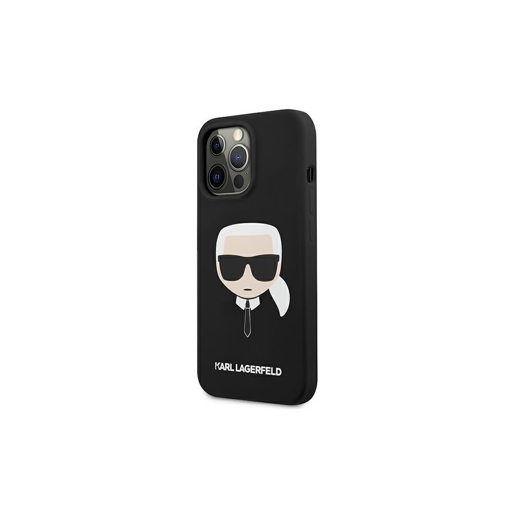 Dėklas Karl Lagerfeld KLHCP13SSLKHBK iPhone 13 mini 5,4" juoda/juodas hardcase Silicone Karl's Head