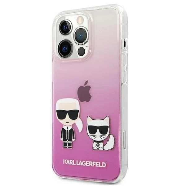 Dėklas Karl Lagerfeld KLHCP13SCKTRP HARDCASE KARL&CHOUPETTE IPHONE 13 MINI Rožinis