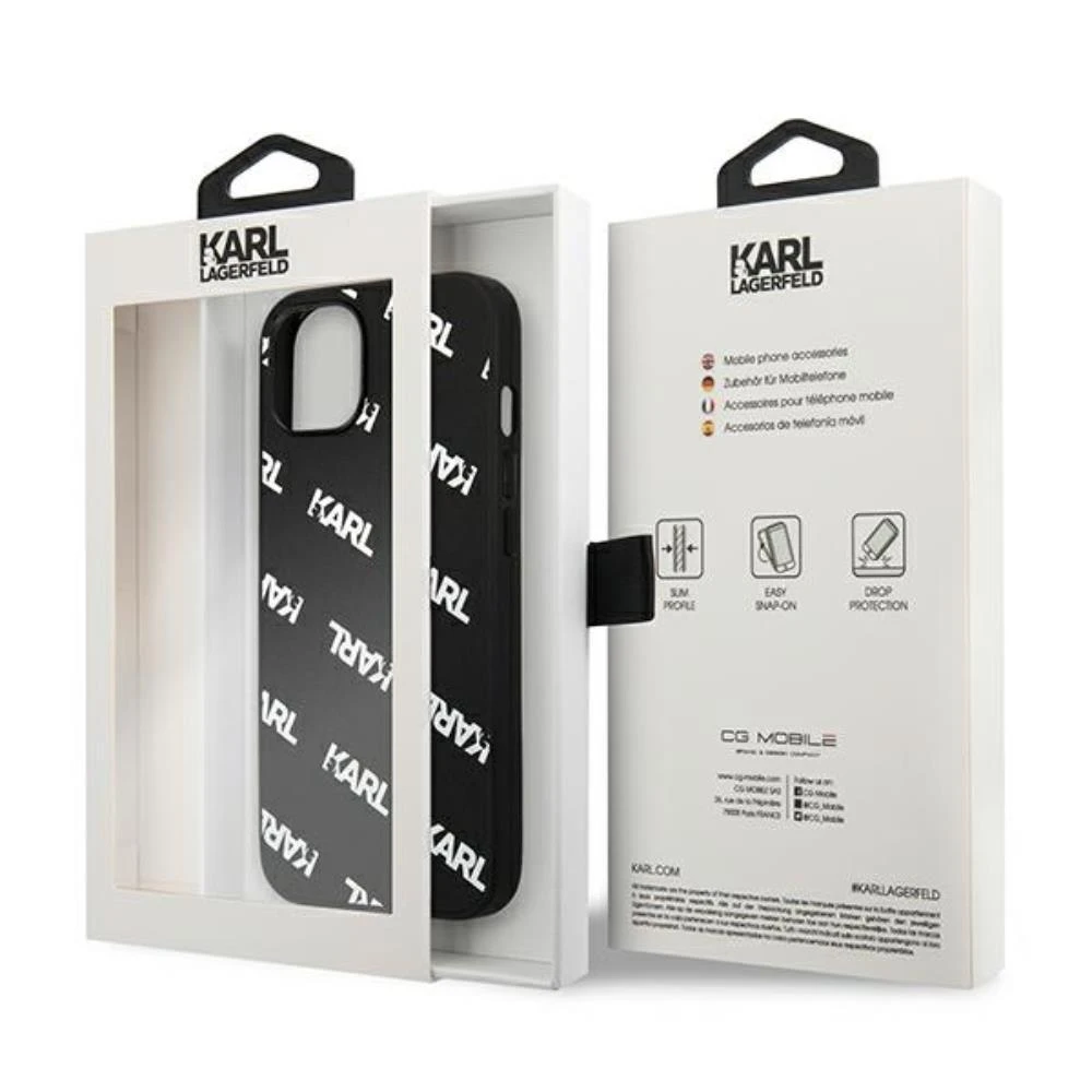 Karl Lagerfeld KLHCP13SPULMBK3 Apple iPhone 13 mini 5,4″ kietas dėklas juodos spalvos Allover
