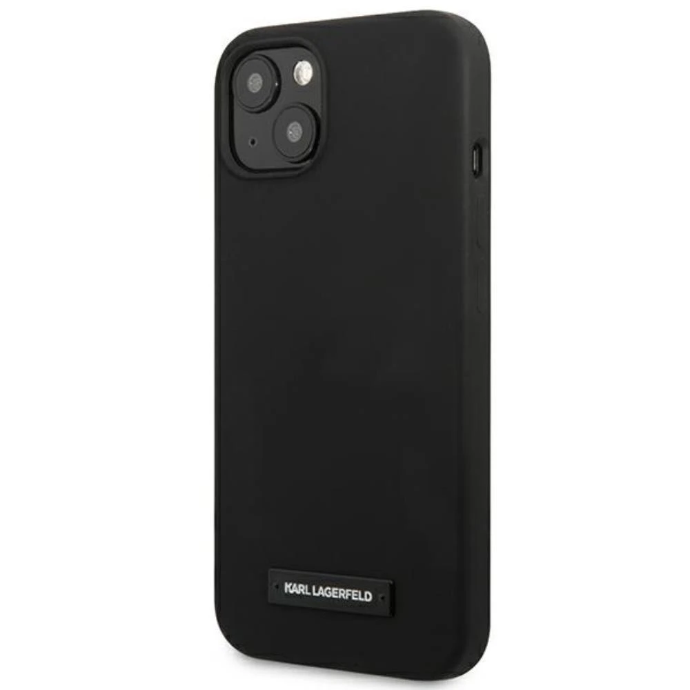 Karl Lagerfeld KLHCP13SSLMP1K Apple iPhone 13 mini 5,4″ kietas dėklas juodos spalvos Silicone Plaque