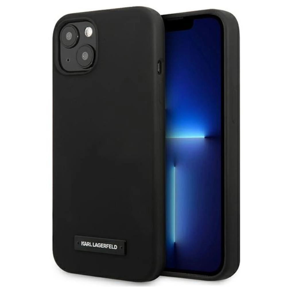 Karl Lagerfeld KLHCP13SSLMP1K Apple iPhone 13 mini 5,4″ kietas dėklas juodos spalvos Silicone Plaque