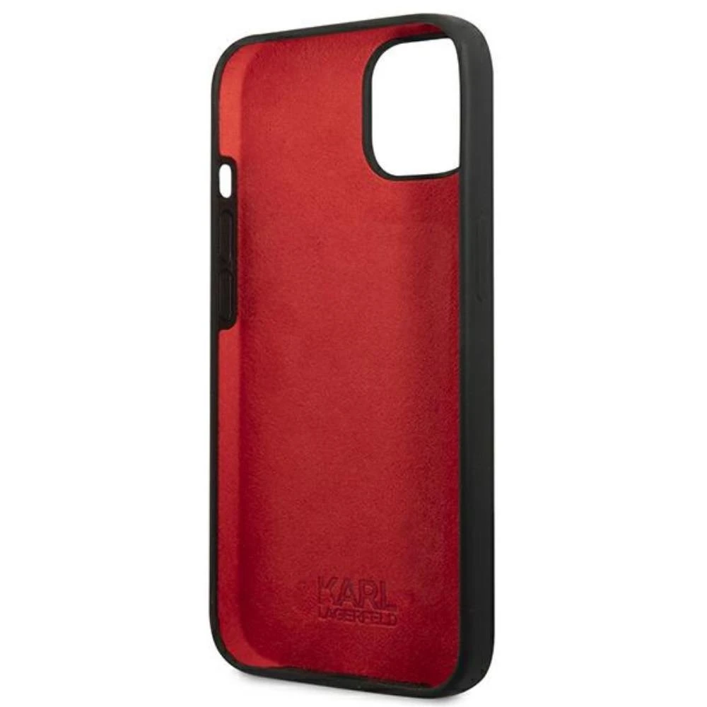Karl Lagerfeld KLHCP13SSLMP1K Apple iPhone 13 mini 5,4″ kietas dėklas juodos spalvos Silicone Plaque