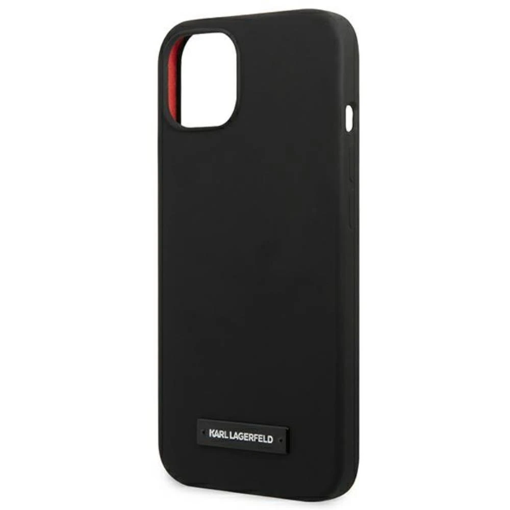 Karl Lagerfeld KLHCP13SSLMP1K Apple iPhone 13 mini 5,4″ kietas dėklas juodos spalvos Silicone Plaque