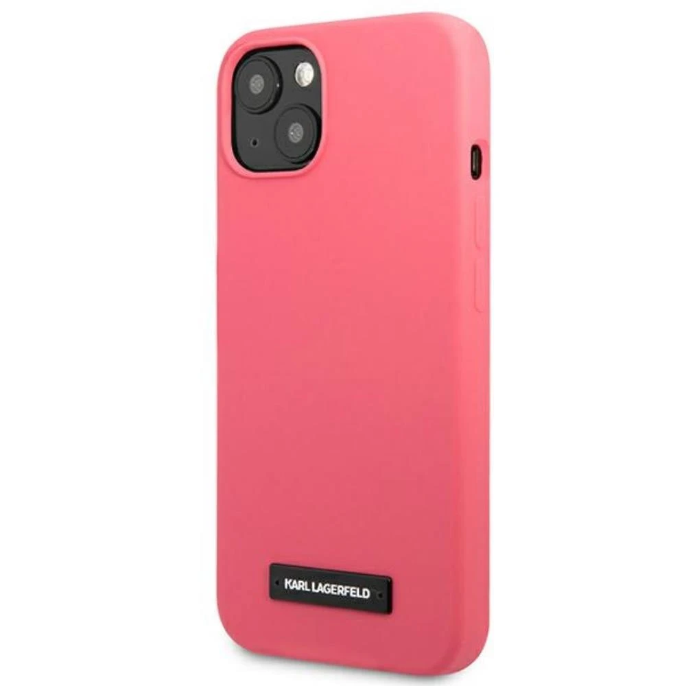Karl Lagerfeld KLHCP13SSLMP1PI Apple iPhone 13 mini 5,4″ kietas dėklas fuchsia Silicone Plaque
