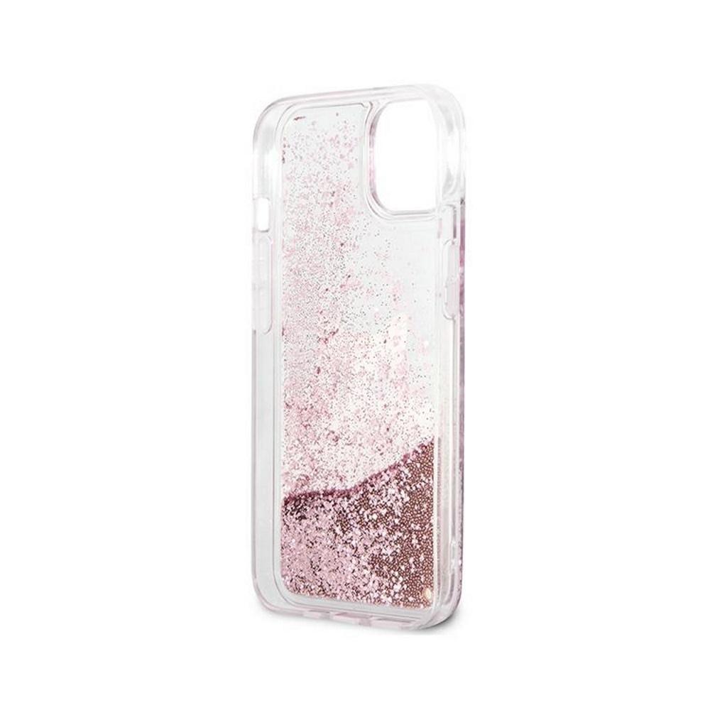 Dėklas Karl Lagerfeld KLHCP13LPABGNU IPHONE 13 PRO / 13 6.1 "Rožinis / Rožinis HARDCASE PEEK A BOO LIQUID GLITTER