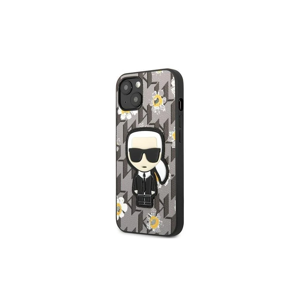 Dėklas Karl Lagerfeld KLHCP13LPMNFIK1 iPhone 13 Pro / 13 6,1" pilka/pilkas Flower Ikonik Karl
