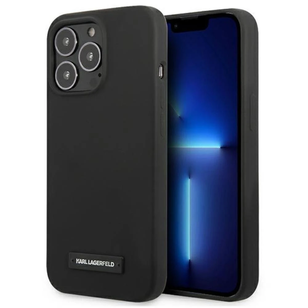 Dėklas Karl Lagerfeld Hardcase Plokštė KLHCP13XSLMP1K Galinis dangtelis, Apple, iPhone 13 Pro Max, Silikoninis, Juodas, 6,7 "