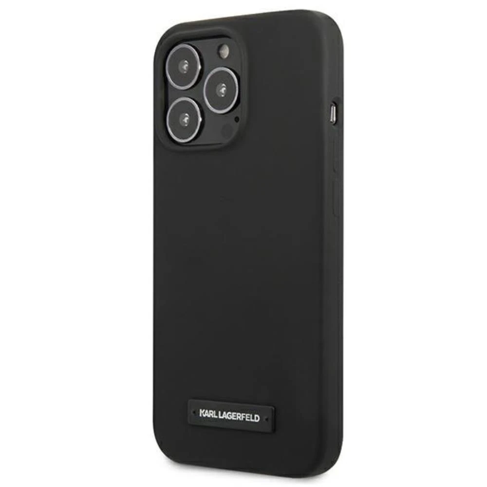 Dėklas Karl Lagerfeld Hardcase Plokštė KLHCP13XSLMP1K Galinis dangtelis, Apple, iPhone 13 Pro Max, Silikoninis, Juodas, 6,7 "
