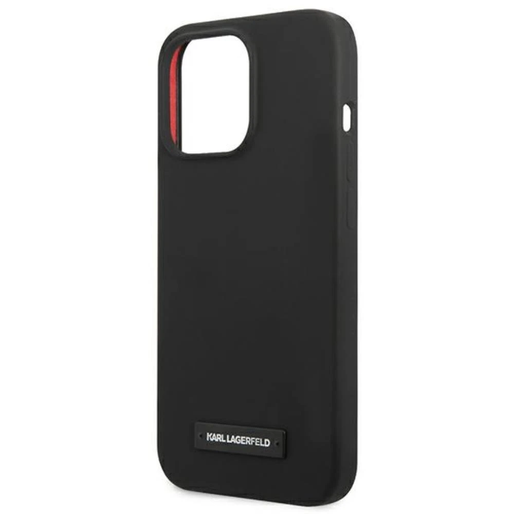 Dėklas Karl Lagerfeld Hardcase Plokštė KLHCP13XSLMP1K Galinis dangtelis, Apple, iPhone 13 Pro Max, Silikoninis, Juodas, 6,7 "