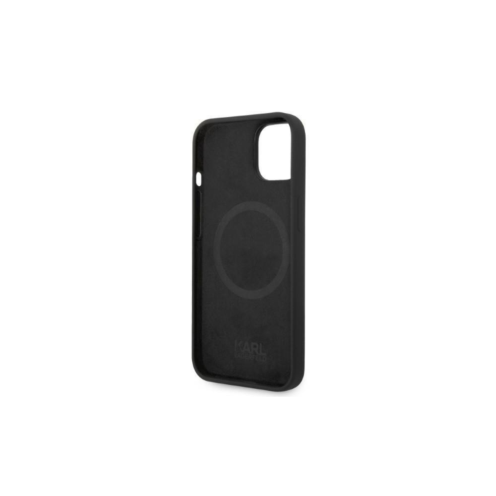 Karl Lagerfeld Liquid Silicone Karl & Choupette MagSafe - dėklas skirtas Apple iPhone 14 Pro Juodas