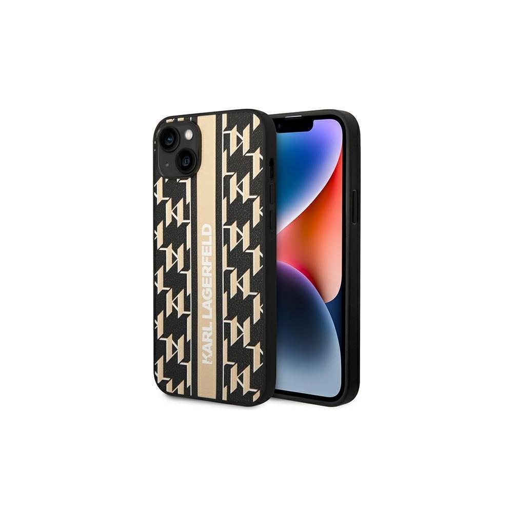 Dėklas Karl Lagerfeld KLHCP14LPGKLSKW iPhone 14 Pro 6.1" kieto dėklo ruda / ruda monograminė juostelė