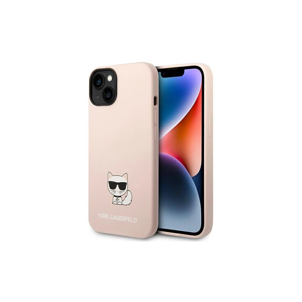 Karl Lagerfeld KLHCP14LSLCTPI Apple iPhone 14 Pro 6,1″ kietas dėklas light rožinės spalvos Silicone Choupette B