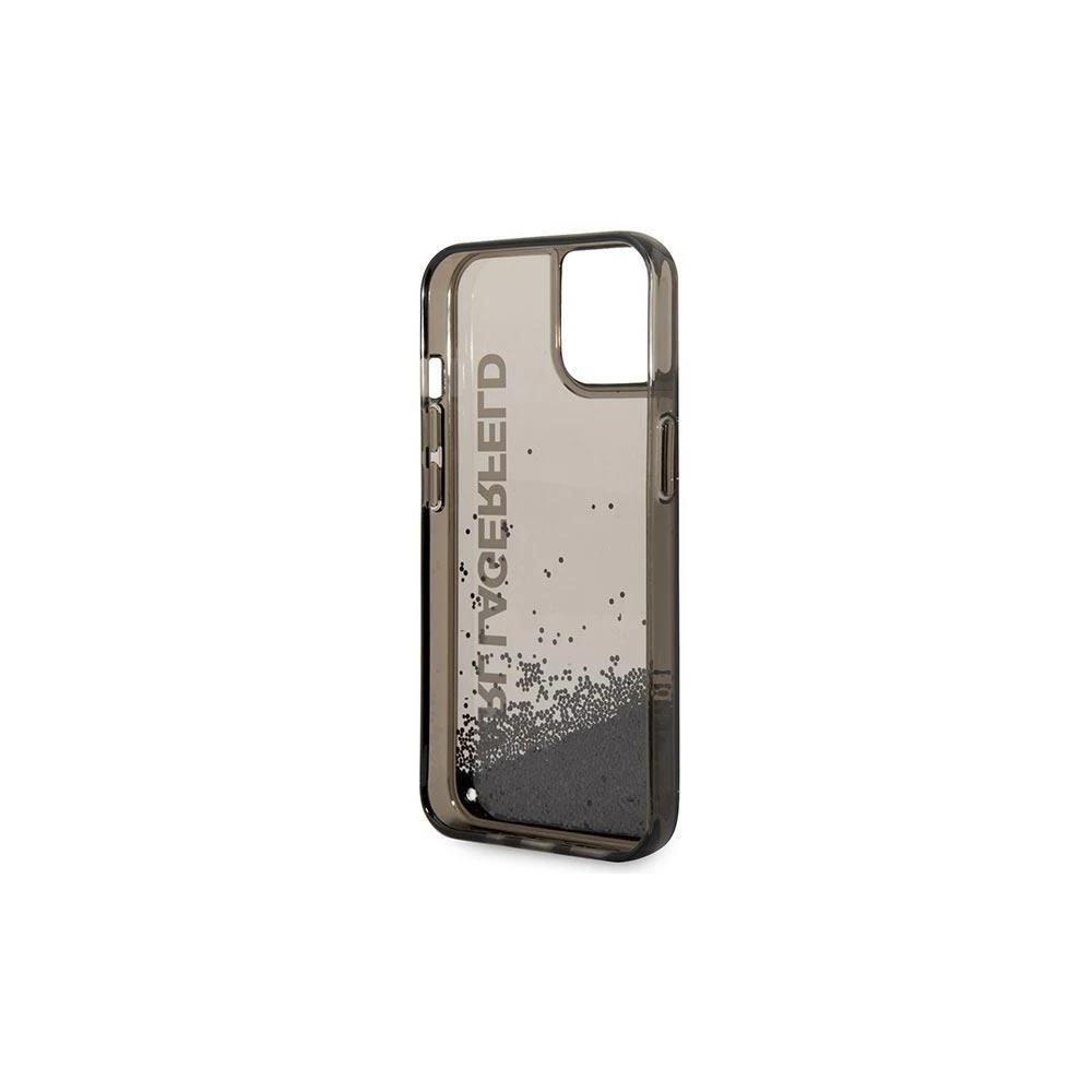 Karl Lagerfeld KLHCP14LLCKVK Apple iPhone 14 Pro 6,1″ juodos spalvos kietas dėklas Liquid Glitter Elong