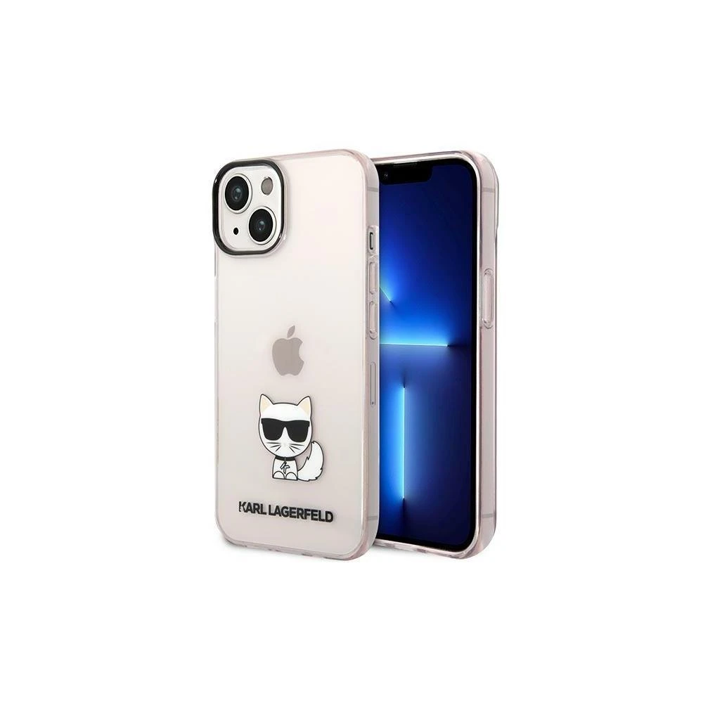 Dėklas Karl Lagerfeld Choupette Logo Case skirtas iPhone 14 Pro, rožinis