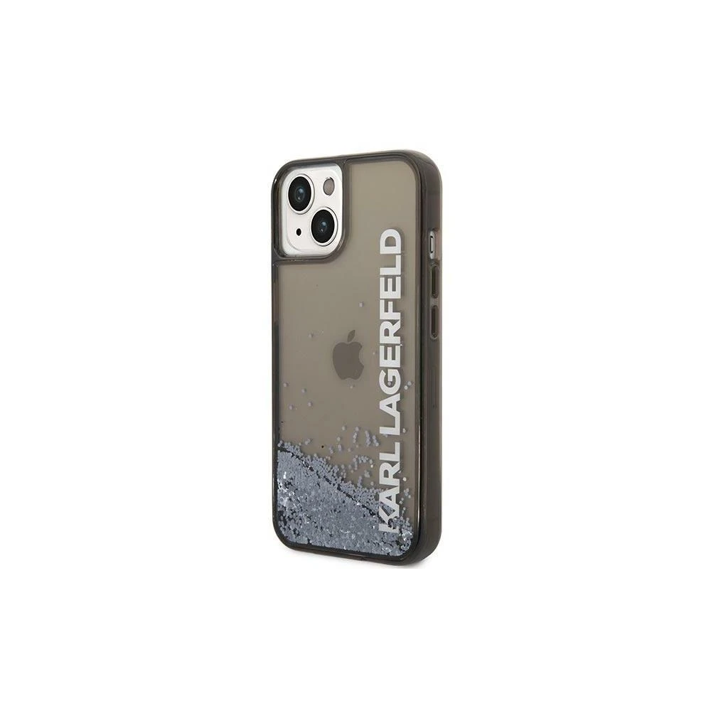 Karl Lagerfeld KLHCP14LLCKVK Apple iPhone 14 Pro 6,1″ juodos spalvos kietas dėklas Liquid Glitter Elong