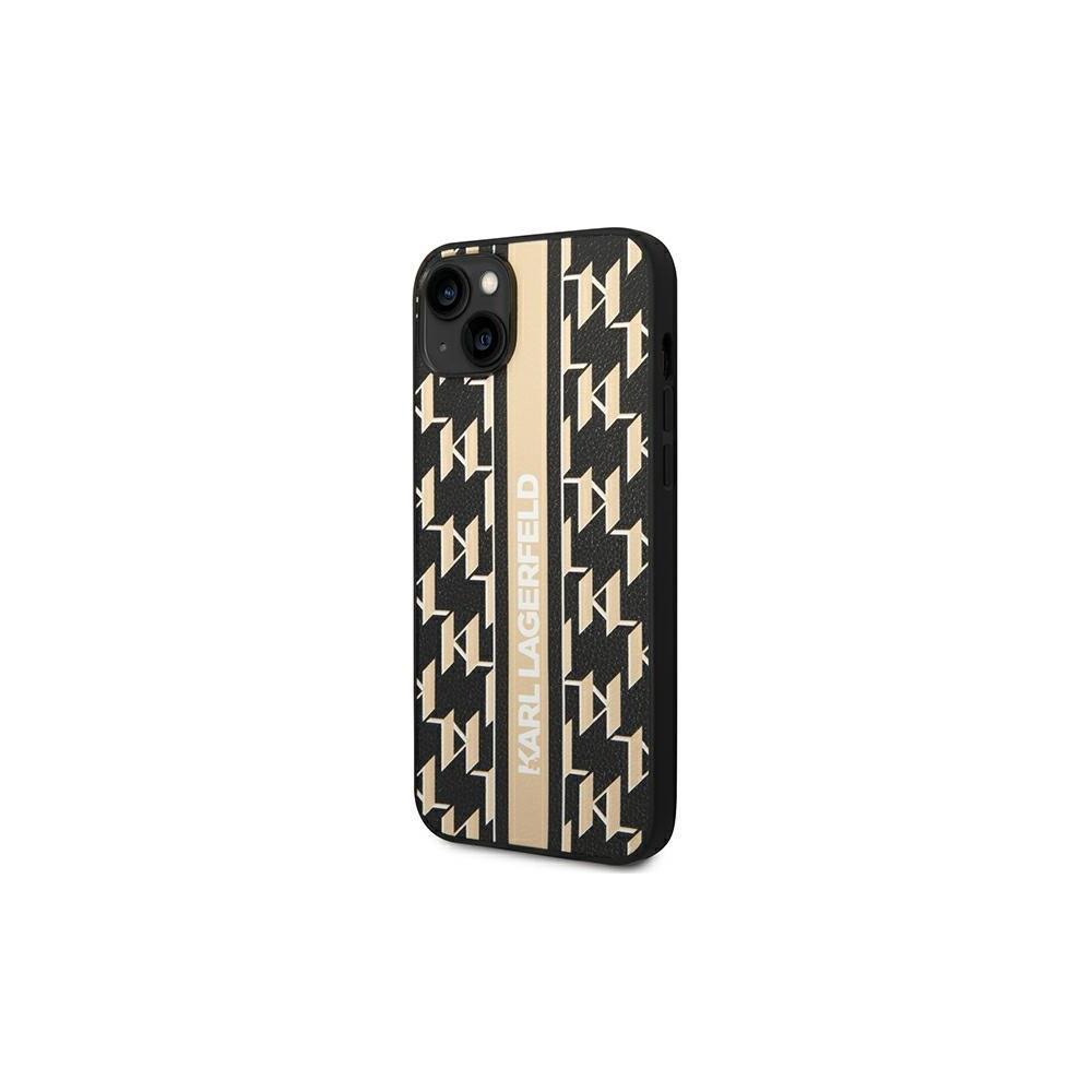 Dėklas Karl Lagerfeld KLHCP14LPGKLSKW iPhone 14 Pro 6.1" kieto dėklo ruda / ruda monograminė juostelė