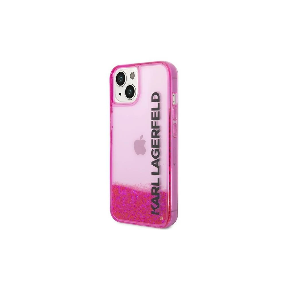 Karl Lagerfeld KLHCP14LLCKVF Apple iPhone 14 Pro 6,1″ rožinės spalvos kietas dėklas Liquid Glitter Elong
