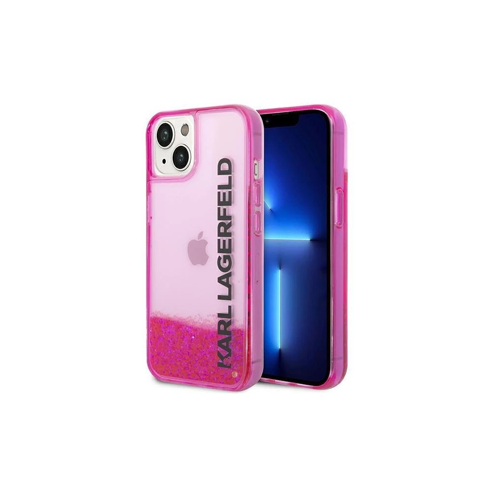 Karl Lagerfeld KLHCP14LLCKVF Apple iPhone 14 Pro 6,1″ rožinės spalvos kietas dėklas Liquid Glitter Elong