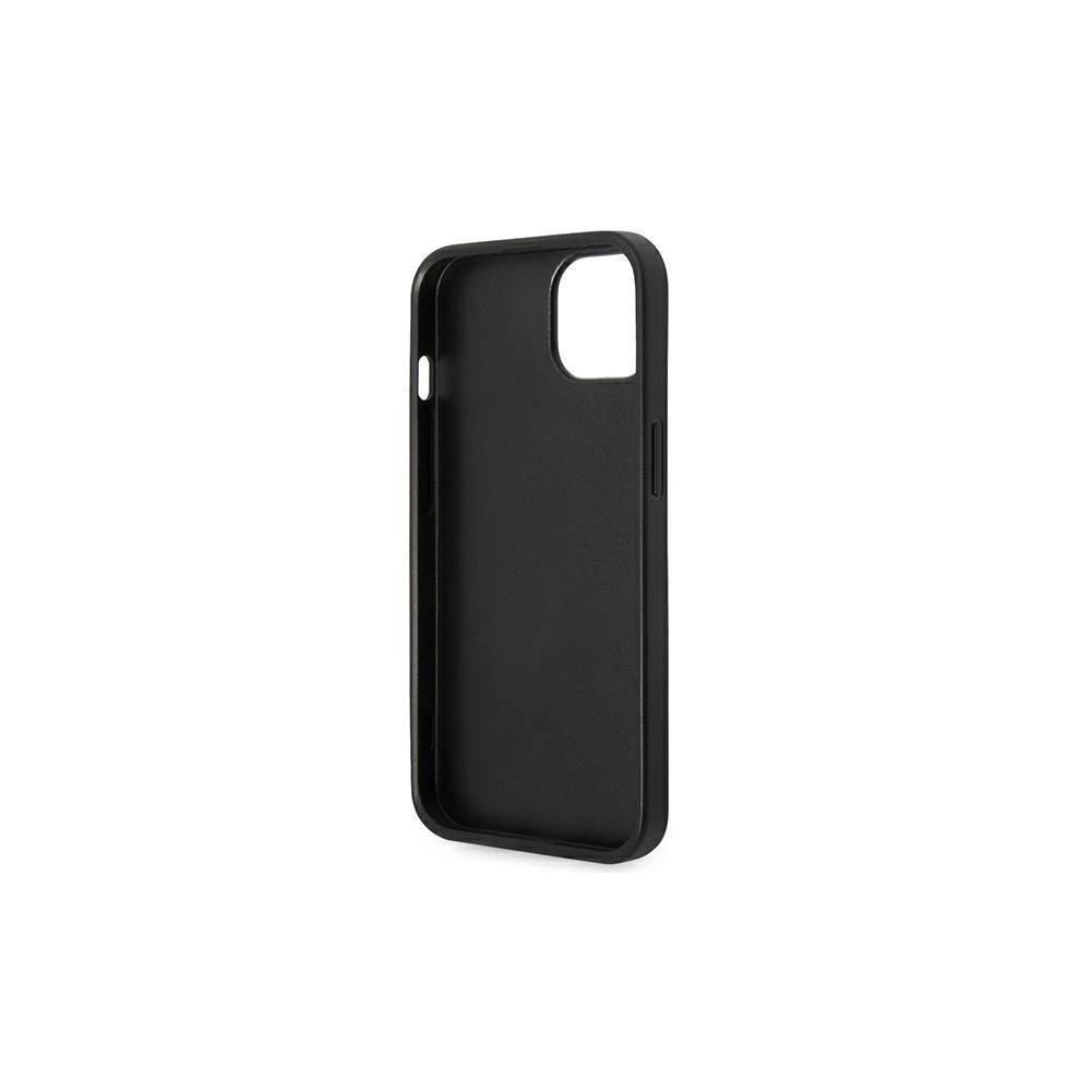 Apple iPhone 14 Pro Max Karl Lagerfeld dėklas Saffiano Choupette Head Patch juodos spalvos