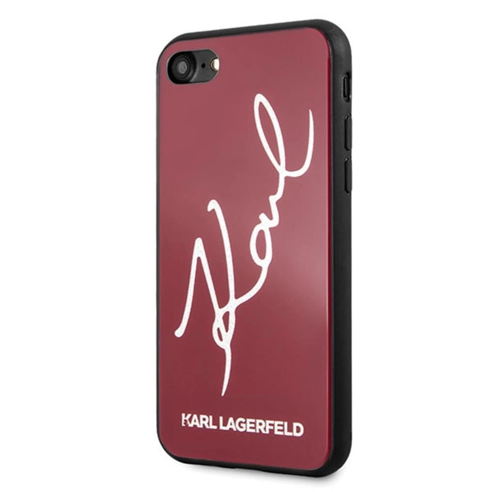 Karl Lagerfeld KLHCI8DLKSRE Apple iPhone 7/8SE 2020 / SE 2022 red kietas dėklas Signature Glitter