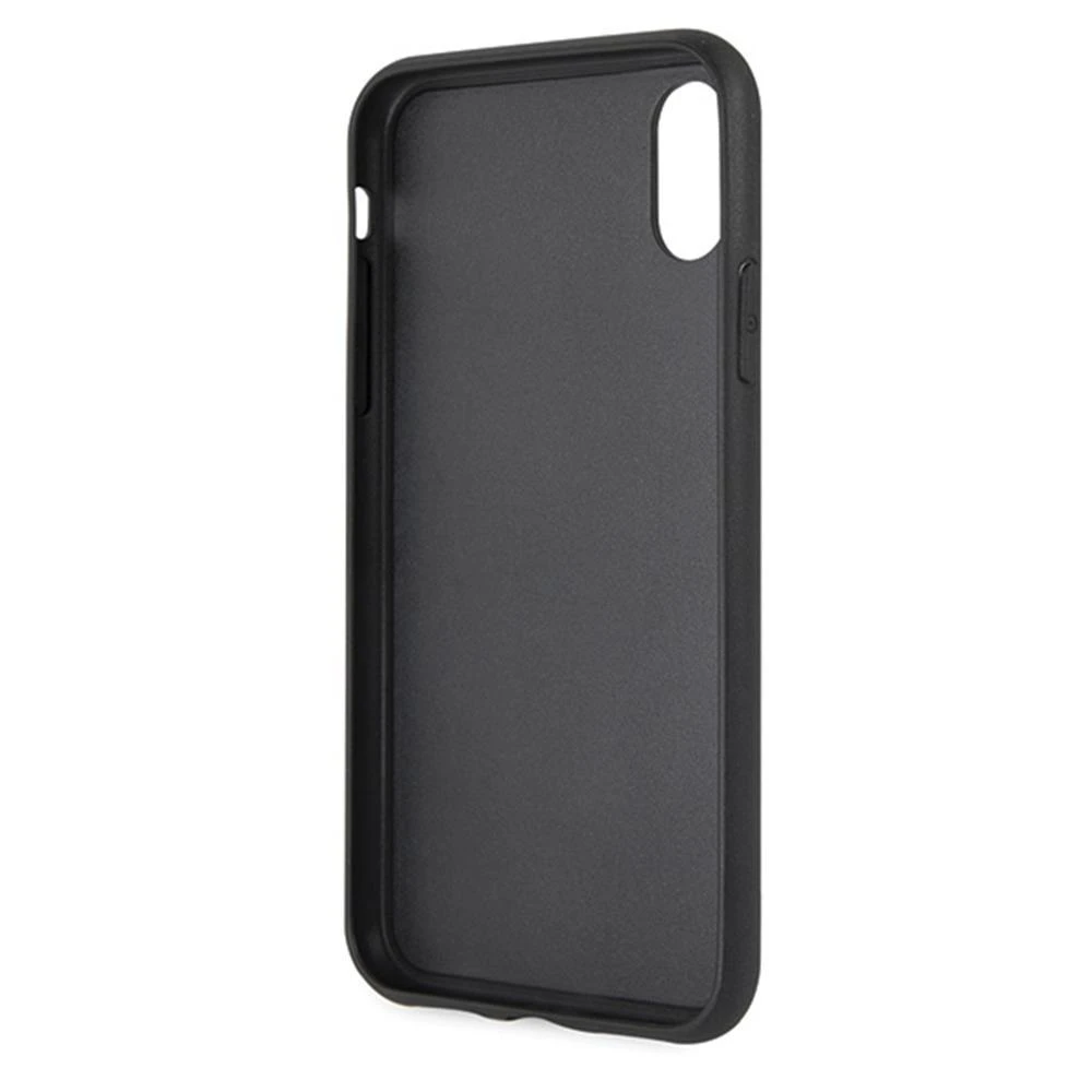 Karl Lagerfeld dėklas iPhone X / XS KLHCPXDLHRE raudonas kietas dėklas Iconic Iconic Glitter Karlo galva