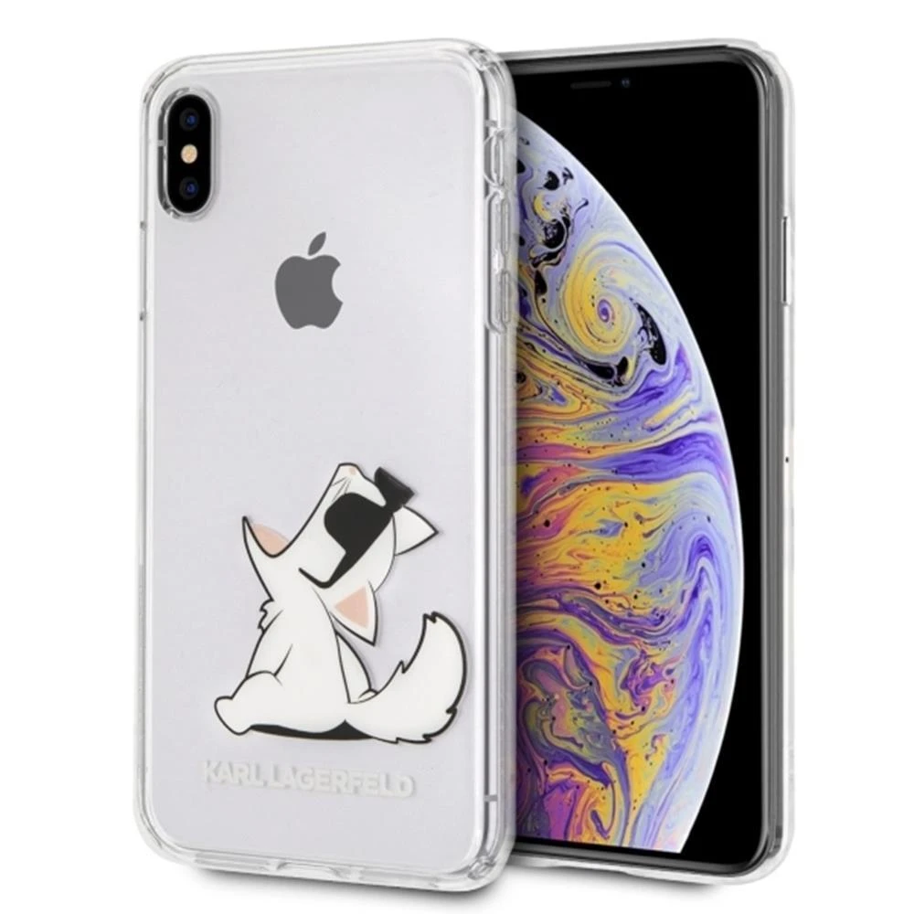 Karl Lagerfeld KLHCI65CFNRC Apple iPhone Xs Max kietas dėklas skaidrus Choupette Fun