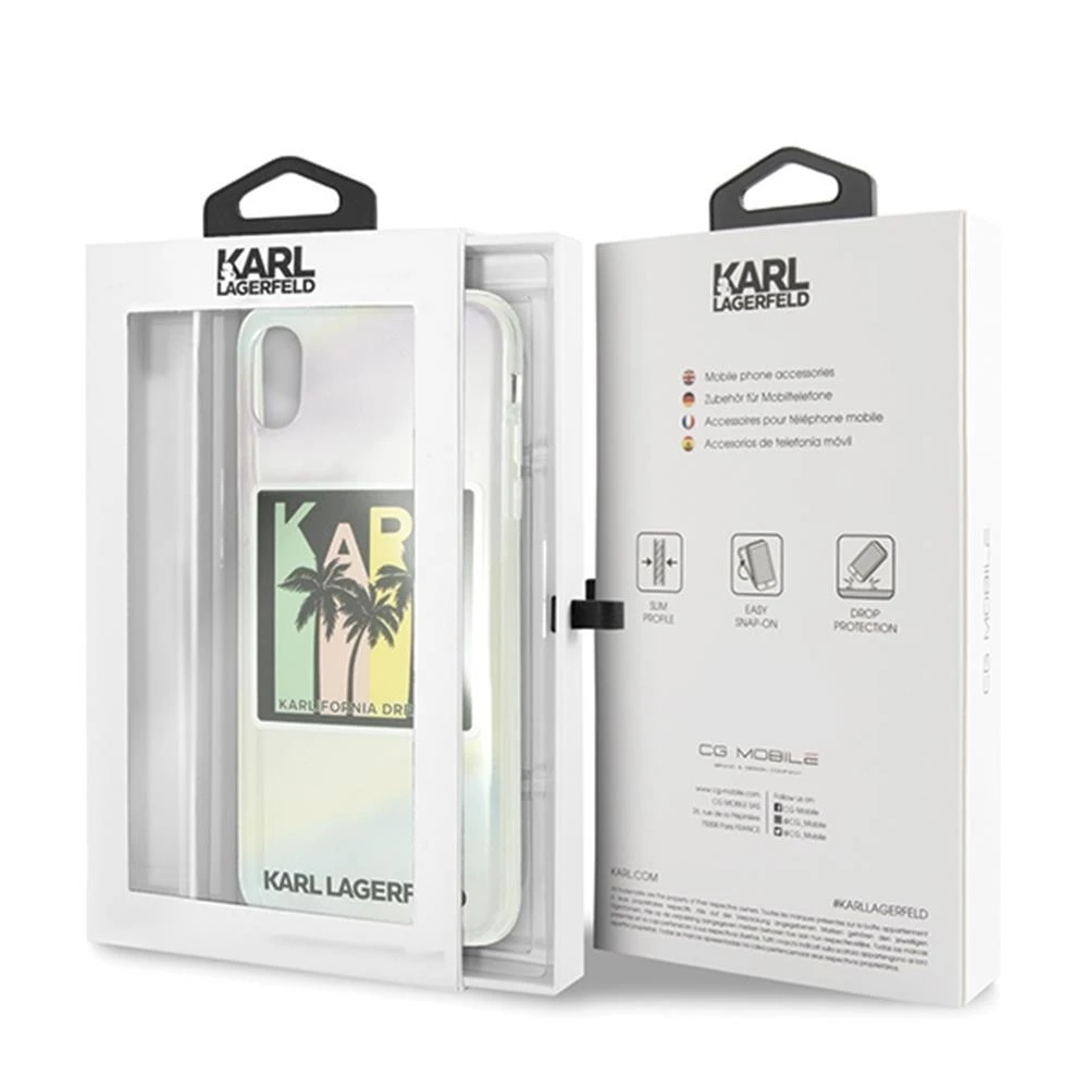 Karl Lagerfeld KLHCI65IRKD Apple iPhone Xs Max kietas dėklas Kalifornia Dreams