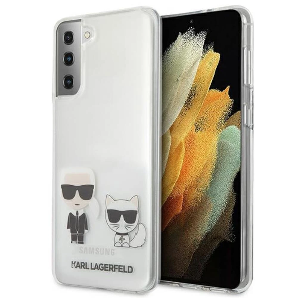 Karl Lagerfeld KLHCS21MCKTR S21+ G996kietas dėklas skaidrus Karl & Choupette