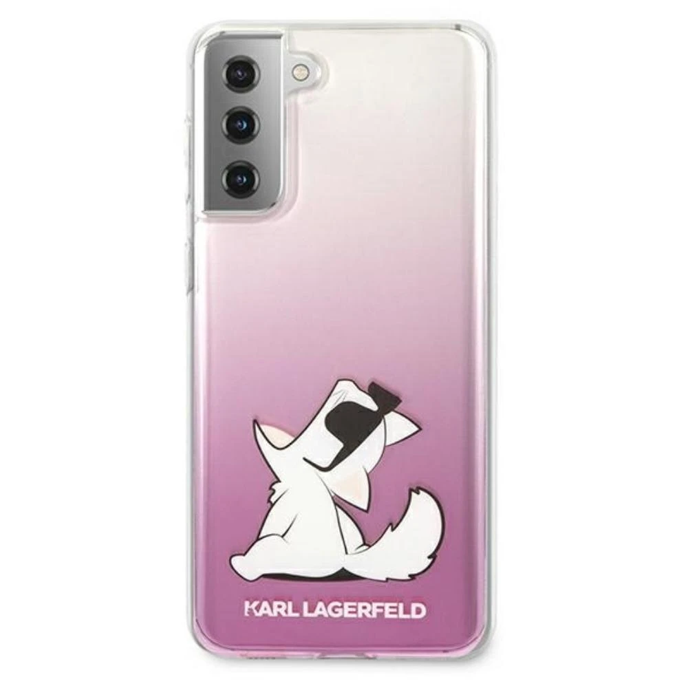 Karl Lagerfeld KLHCS21LCFNRCPI S21 Ultra G998 kietas dėklas rožinės spalvos Choupette Fun