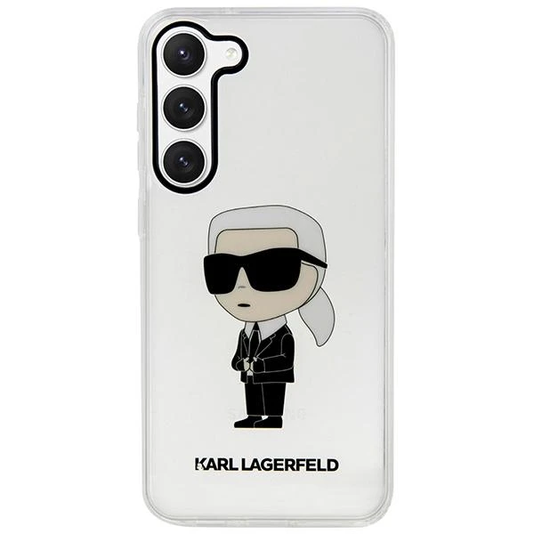 Karl Lagerfeld KLHCS23MHNIKTCT S23+ S916skaidrus kietas dėklas Ikonik Karl Lagerfeld