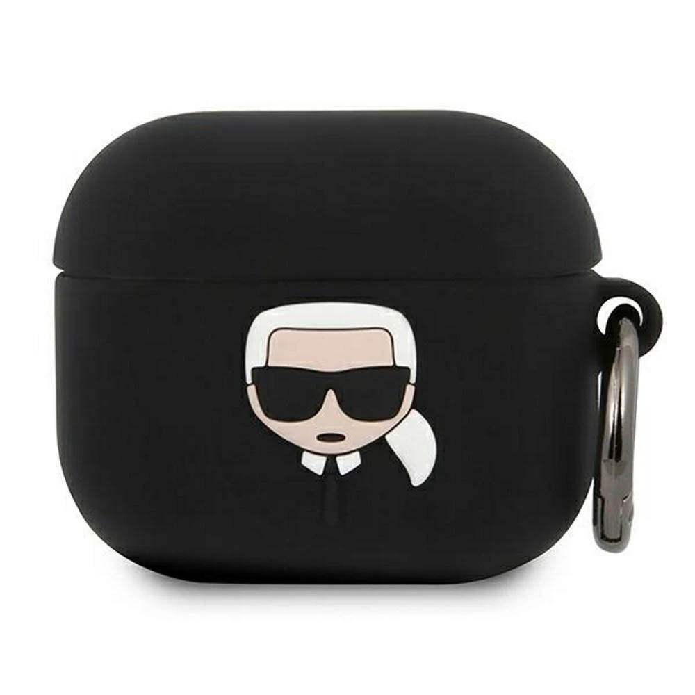 Karl Lagerfeld silikoninis Ikonik AirPods Cover skirta AirPods 3 - Juodas