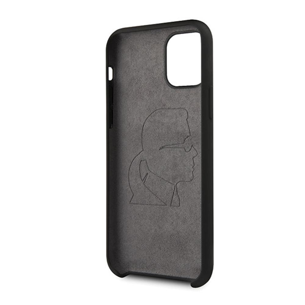 Karl Lagerfeld KLHCN58SLFKBK iPhone 11 Pro kietas dėklas juodas / juodas silikoninis ikoninis