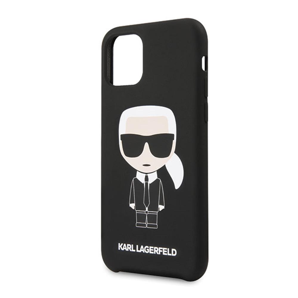Karl Lagerfeld KLHCN58SLFKBK iPhone 11 Pro kietas dėklas juodas / juodas silikoninis ikoninis