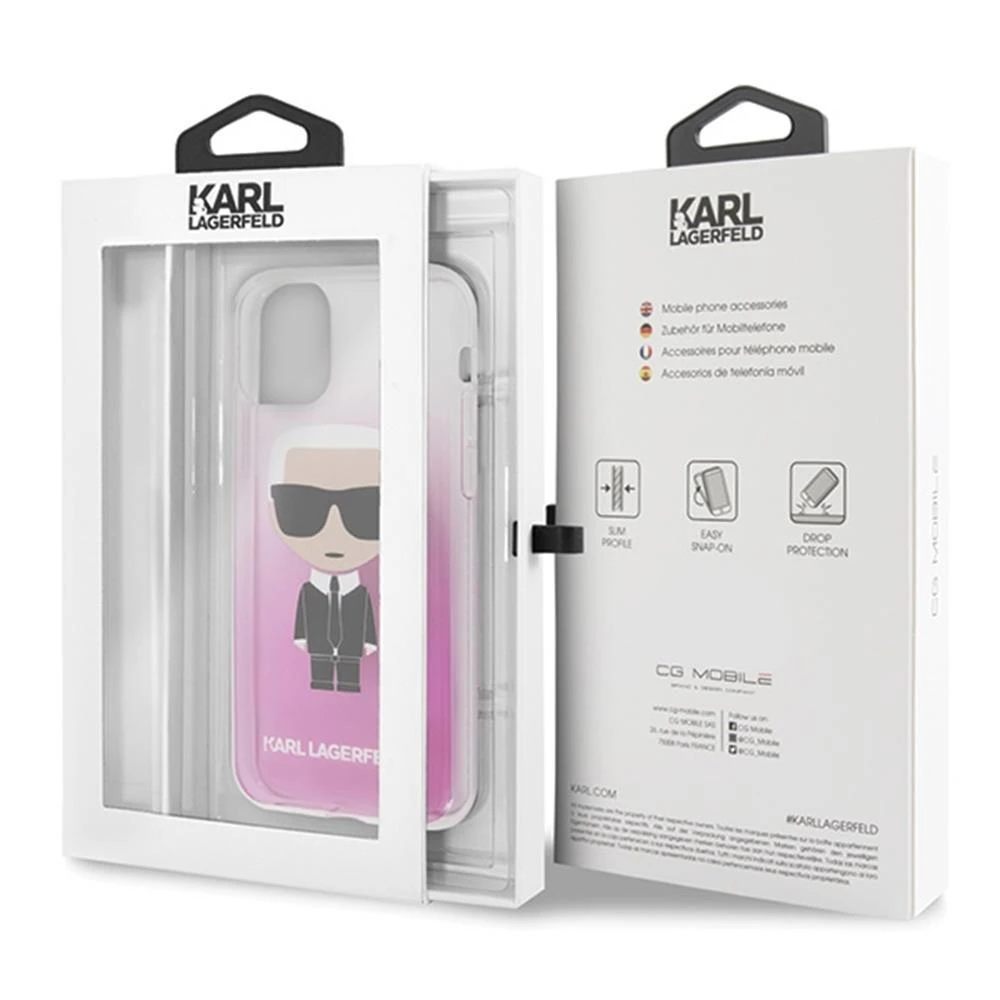 Dėklas Karl Lagerfeld KLHCN58TRDFKPI iPhone 11 Pro rožinė/pink Gradient Ikonik Karl