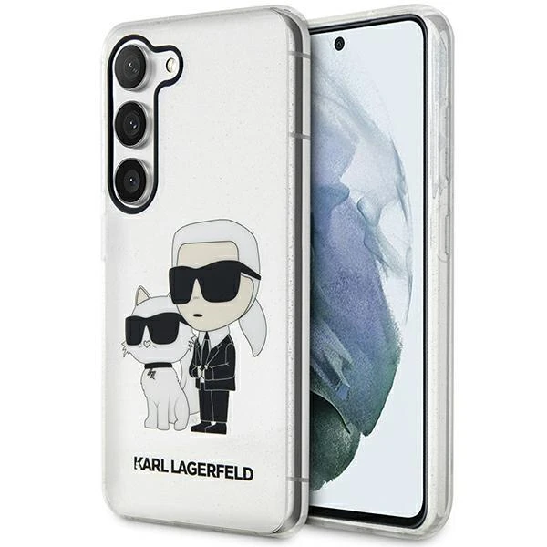 Karl Lagerfeld KLHCP12MHNKCTGT Apple iPhone 12 /12 Pro 6.1" dėklas telefonui skaidrus Gliter Karl&Choupette