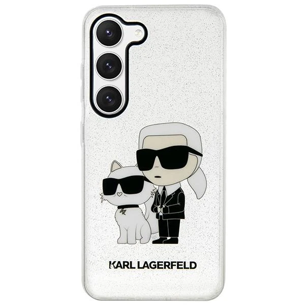 Karl Lagerfeld KLHCP12MHNKCTGT Apple iPhone 12 /12 Pro 6.1" dėklas telefonui skaidrus Gliter Karl&Choupette